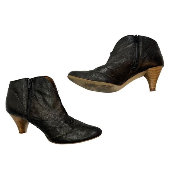 Dune ankle boots women's 39 US 8-8.5 gray shimmer booties kitten heel round toe - Picture 2 of 8